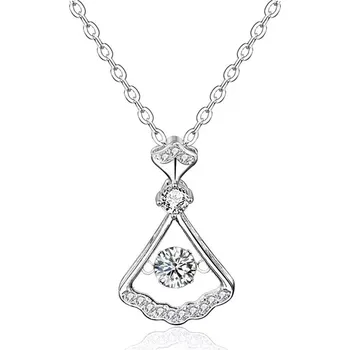 Náhrdelník Royal Fashion stříbrný náhrdelník HA-XMZ007-SILVER-MOISSANITE-ZIRCON