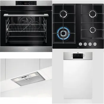 Set domácích spotřebičů AEG BPK742380M + AEG Mastery SpeedBurner HKB64420NB + AEG DGB3523S + AEG Mastery MaxiFlex FEE73517PM