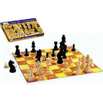 Desková hra Šachy dřevěné figurky společenská hra v krabici 37x22x4cm