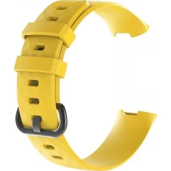 Řemínek na hodinky BSTRAP | BStrap Silicone Diamond (Large) reminek na Fitbit Charge 3 / 4, yellow (SFI008C13)