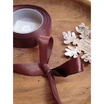 Stuha Atlasová stuha šíře 12 mm hnědá