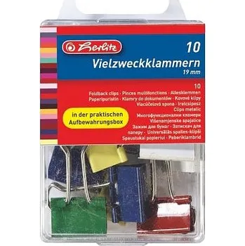 Kancelářská sponka Herlitz - klipy kancelářské 19 mm, barevné, 10 ks