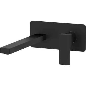 Vodovodní baterie #N/A Baterie umyvadlová ABSOLUTE BLACK ze zdi prodloužená, ramínko 22 cm