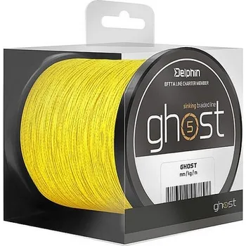 DELPHIN - Pletená Šňůra Ghost 4+1 žlutá 0,16 mm 18 lbs 600 m