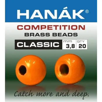 Mosazná hlavička Hanák Competition CLASSIC fluo oranžová 3,2 mm, 20 ks