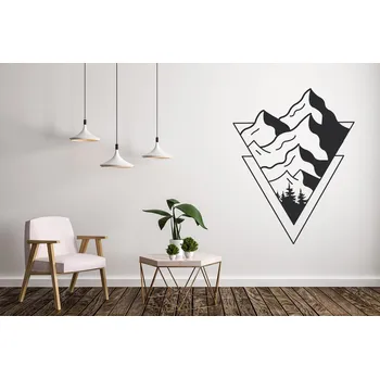 Samolepící dekorace Lepy.cz Samolepka na zeď Hory - trojúhelníky Velikost (šířka x výška): 93x120cm, Barevná varianta: Levandulová