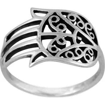 Prsten Stříbrný prsten Ag 1,9 g Ruka Fátimy 58