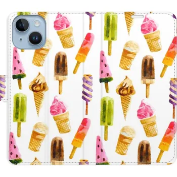 Pouzdro na mobilní telefon Flipové pouzdro iSaprio - Ice Cream Pattern - iPhone 14