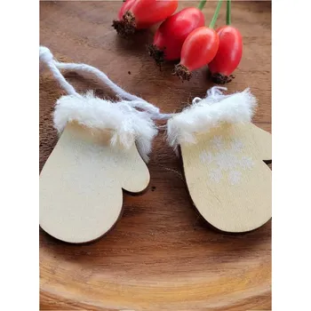 Vánoční dekorace Vánoční dekorace dřevěná rukavice přírodní