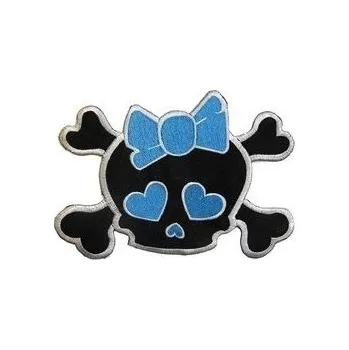 Nášivka Nášivka střední - Lebka s mašlí modrá