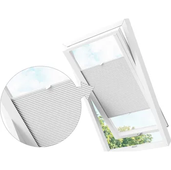 Roleta ZEBRA-SHOP Zatemňovací roleta PLISSÉ PRO STŘEŠNÍ OKNO / BÍLÁ / PM01 Značka okna: VELUX, Typ-údaj ze štítku: CK02, Barva profilů: bílá