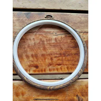 umělá květina Vyšívací kruh / rámeček k zavěšení Ø16 cm hnědý