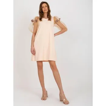Dámské šaty Dámské šaty s krátkým rukávem DIANA broskvovo-karamelové