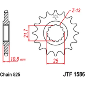 Řetězová sada pro motocykl Přední řetězové kolečko Yamaha TRX 850 1996 - 2000 17 zubů