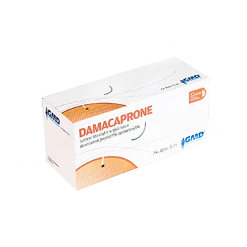 Náplast DAMACAPRONE USP 3-0/75cm/jehla 22mm, 1/2kruh taper point (12ks/bal)