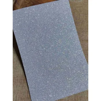 Pěnová guma Moosgummi s glitry 20x30 cm stříbrná