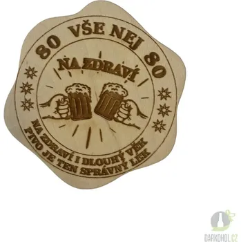 Žertovný předmět Dřevěný podtácek - 80 Na zdraví