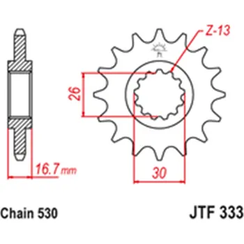 Řetězová sada pro motocykl Přední řetězové kolečko Honda CBR 1000 Fireblade SP ABS 2014 - 2016 16 zubů