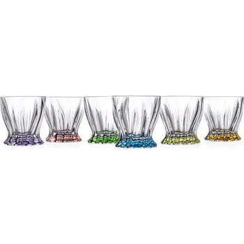 Sklenice BOHEMIA PLANTICA COLOUR SKLENICE NA WHISKY 320ML SADA 6KS