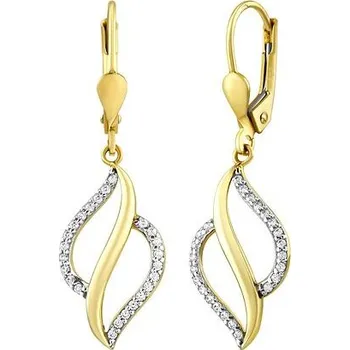 Náušnice Zlaté visací náušnice Arlette ze žlutého zlata s Brilliance Zirconia QR175EGY