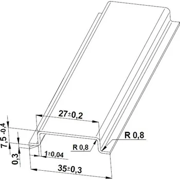 Rozvaděč ELEKTRO BEČOV Lišta TH 35x7,5/1000mm plná nerez E126450