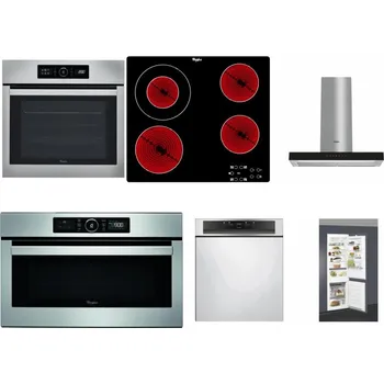 Set domácích spotřebičů WHIRLPOOL ABSOLUTE AKZ9 6230 IX + WHIRLPOOL AKT 8130/NE + WHIRLPOOL WHBS 62F LT K + WHIRLPOOL ABSOLUTE AMW 730 IX + WHIRLPOOL WBC 3C34 PF X + WHIRLPOOL ART 66112
