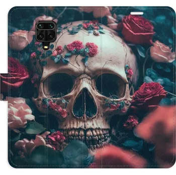 Pouzdro na mobilní telefon Flipové pouzdro iSaprio - Skull in Roses 02 - Xiaomi Redmi Note 9 Pro / Note 9S