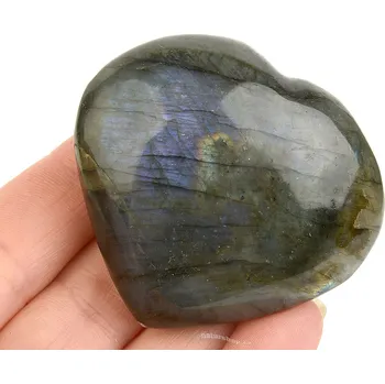 Přírodní kámen Labradorit srdce z Madagaskaru 79g