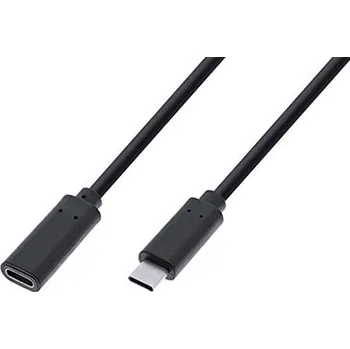 Datový kabel InLine USB 10Gbps (3.2 gen 2) kabel prodlužovací USB C(M) - USB C(F), 0,5m, černý (35776) - 11.42.9030