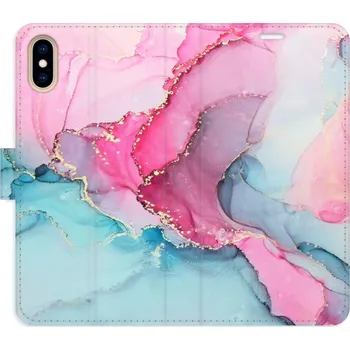 Pouzdro na mobilní telefon Flipové pouzdro iSaprio - PinkBlue Marble - iPhone X/XS