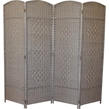 Paraván Axin Trading s.r.o. Paravan provázkový čtyřdílný barva světle šedá