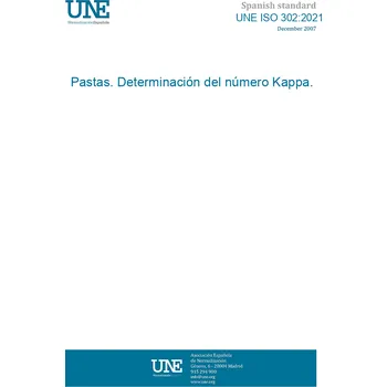 UNE ISO 302:2021 Pulps. Determination of Kappa number Španělsky PDF