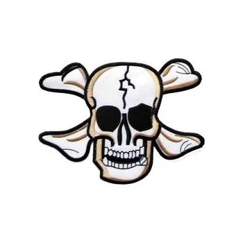 Nášivka Nášivka střední - Lebka se zkříženými hnáty bílá