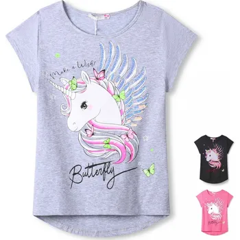 KUGO DÍVČÍ TRIČKO "AUREA" Barva: černá, Velikost: 158