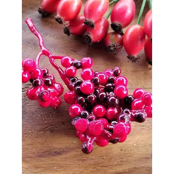 umělá květina Umělá jeřabina trs červená tmavá