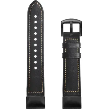Příslušenství k chytrým hodinkám Prošívaný kožený řemínek EasyFit 26 mm na Garmin watch Černá