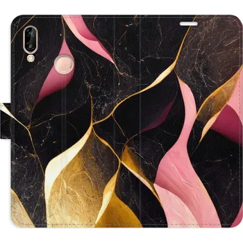 Pouzdro na mobilní telefon Flipové pouzdro iSaprio - Gold Pink Marble 02 - Huawei P20 Lite