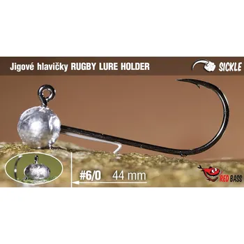 Rybářský háček Jigová hlavička REDBASS Sickle RUGBY - LURE HOLDER #6/0 - 44 mm - #6/0 - 7 g, 5 ks