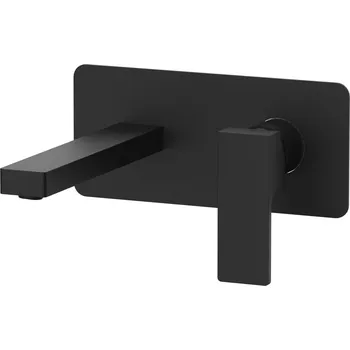 Vodovodní baterie #N/A Baterie umyvadlová ABSOLUTE BLACK ze zdi, ramínko 19 cm