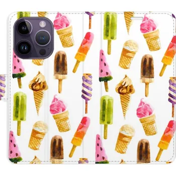 Pouzdro na mobilní telefon Flipové pouzdro iSaprio - Ice Cream Pattern - iPhone 14 Pro