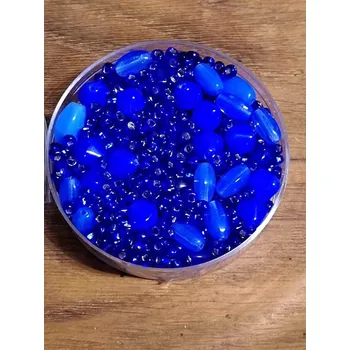 Korálek Korálky skleněné směs 30g modré