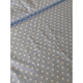 Bavlněná látka / plátno puntíky modrá světlá