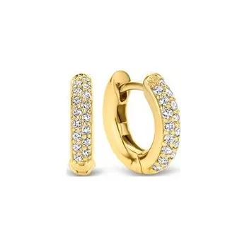 Náušnice Zlacené kruhové náušnice TI SENTO Mix & Match se zirkony 7210ZY