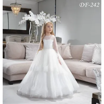 Dívčí šaty Luxusní šatičky pro družičku DF-242 Barva: ivory, Vybraná velikost: velikost 158