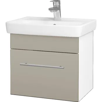 Koupelnový nábytek Dřevojas Koupelnová skříňka SOLO SZZ 50 - N01 Bílá lesk / Úchytka T02 / M05 Béžová mat