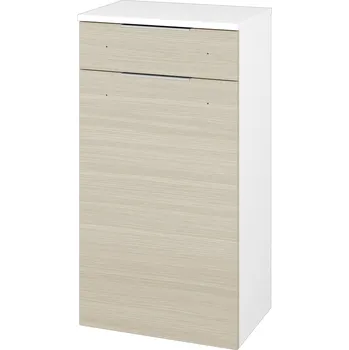 Koupelnový nábytek Dřevojas Nízká skříňka DOS SNDZ 50 - N01 Bílá lesk / Úchytka T05 / D04 Dub / Pravé