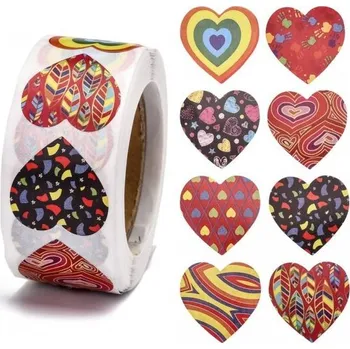 samolepka Samolepky na kotoučku - srdce Hravé retro (500 ks)