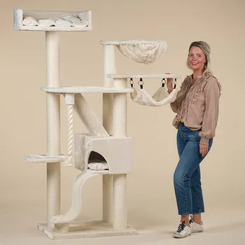 Rhr XXL Kočičí škrabadlo Kiljimandjaro de luxe CROWN - béžové