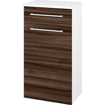 Koupelnový nábytek Dřevojas Nízká skříňka DOS SNDZ 50 - N01 Bílá lesk / Úchytka T03 / D06 Ořech / Levé