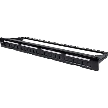 Patch panel Intellinet 720427 24 portů síťový patch panel 483 mm (19) nevybavený specifikací 1 U černá neosazený